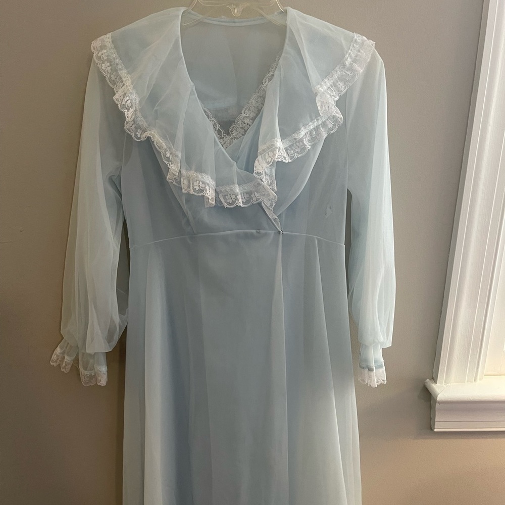 Vintage soft blue nightgown set